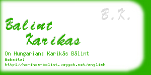 balint karikas business card