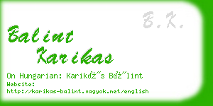 balint karikas business card